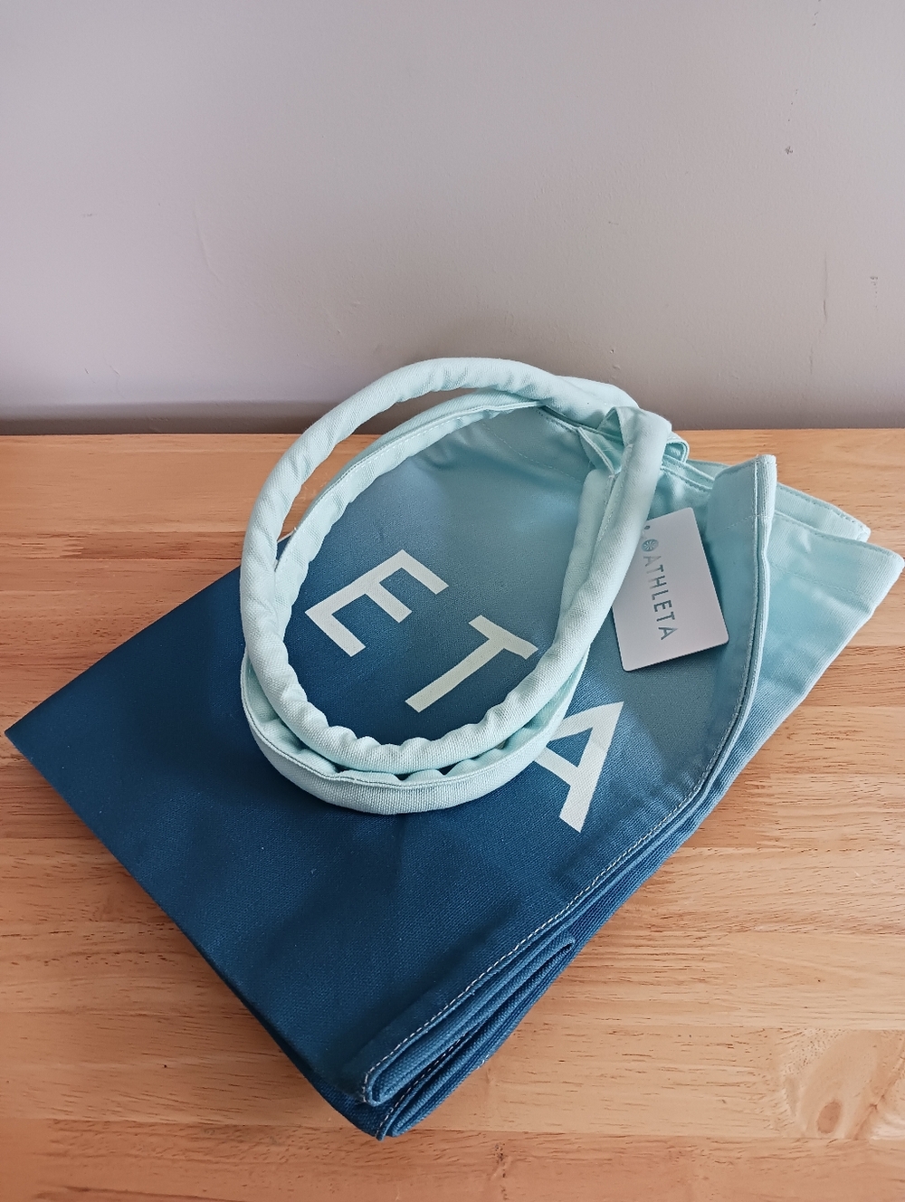 Athleta Blue Ombre Canvas Tote Bag NWT - Picture 7 of 10